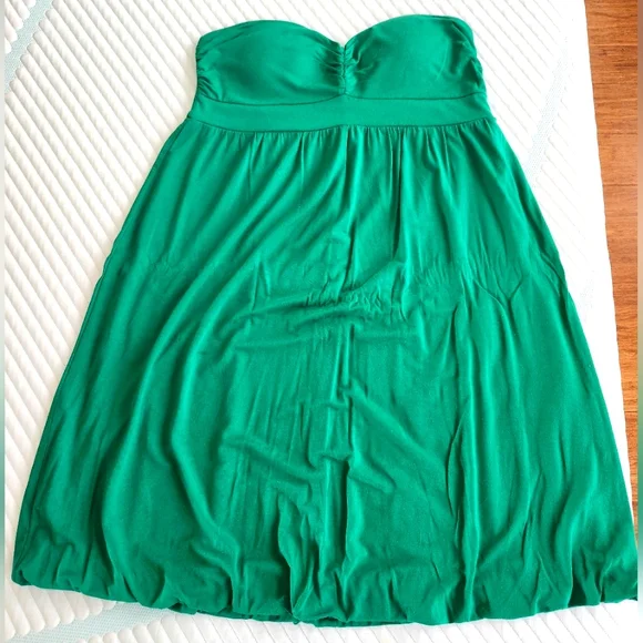 chinese dress ladies Forever 21 Green Off Shoulder Ruffle Tie Long Sleeve Elastic Waist Mini  Dress M